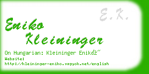 eniko kleininger business card